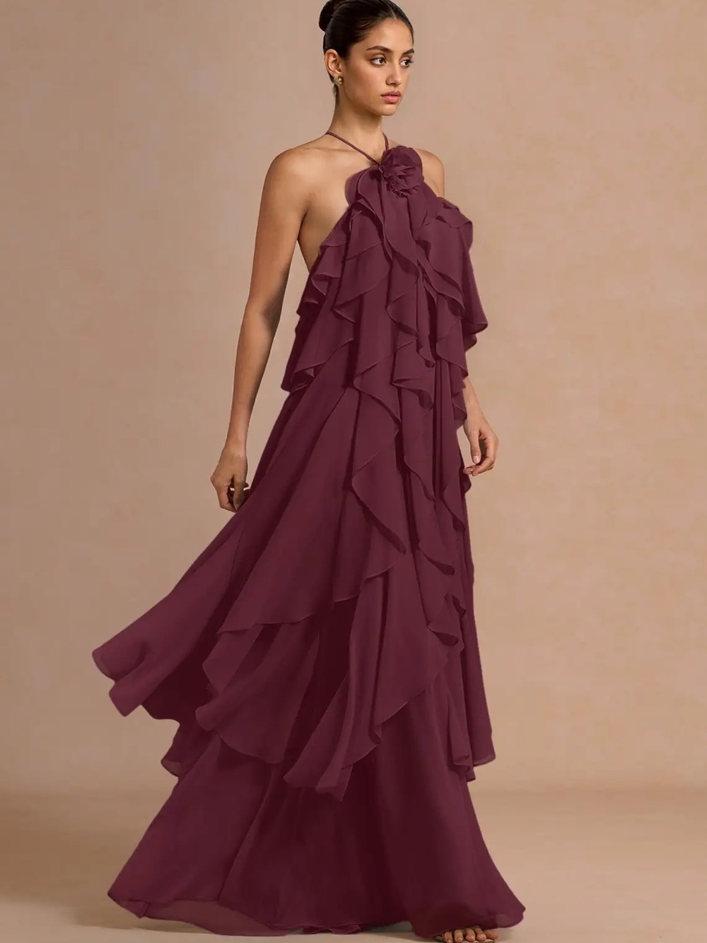 Azazie Atelier Montana Wine Maxi Dress